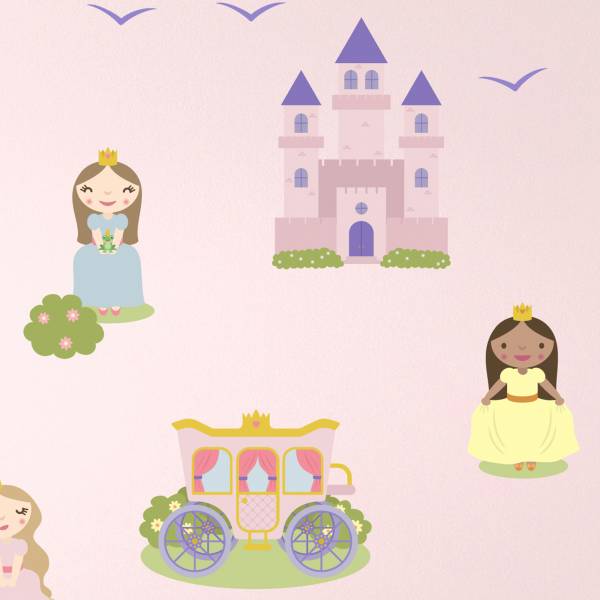 Wallstickers med prinsessor och slott