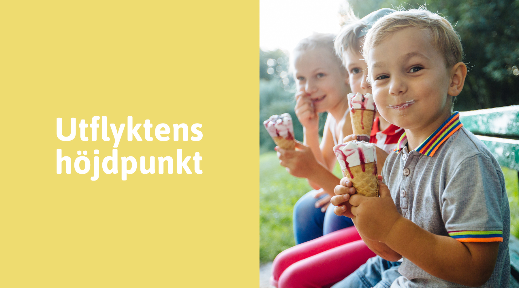 bild på barn som äter glass i sommarlovet