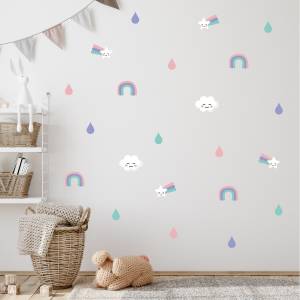 Väggdekor barn regnbåge - wallstickers