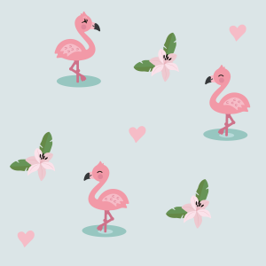 Väggdekor - wallstickers - flamingor
