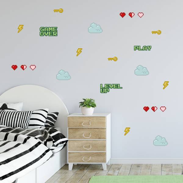 Väggdekor - wallstickers - gejming retro