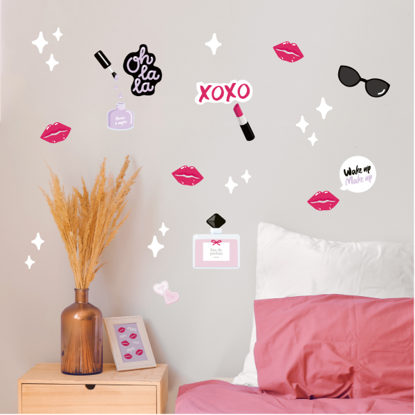 Väggdekor - wallstickers - make up