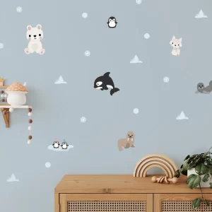 Väggdekor i djupet - Wallstickers med fisk och sjöstjärnor
