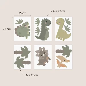 Underbar väggdekor med dinosaurier