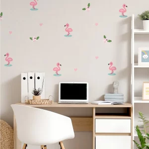 Väggdekor - wallstickers - flamingor