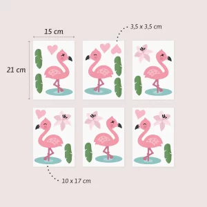 Väggdekor - wallstickers - flamingor