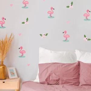 Väggdekor - wallstickers - flamingor
