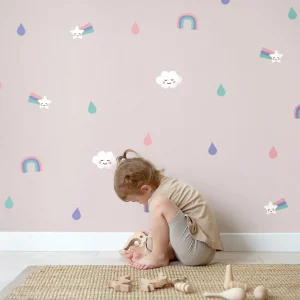 Väggdekor barn regnbåge - wallstickers