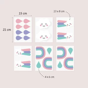 Väggdekor barn regnbåge - wallstickers