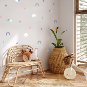 Väggdekor barn regnbåge - wallstickers