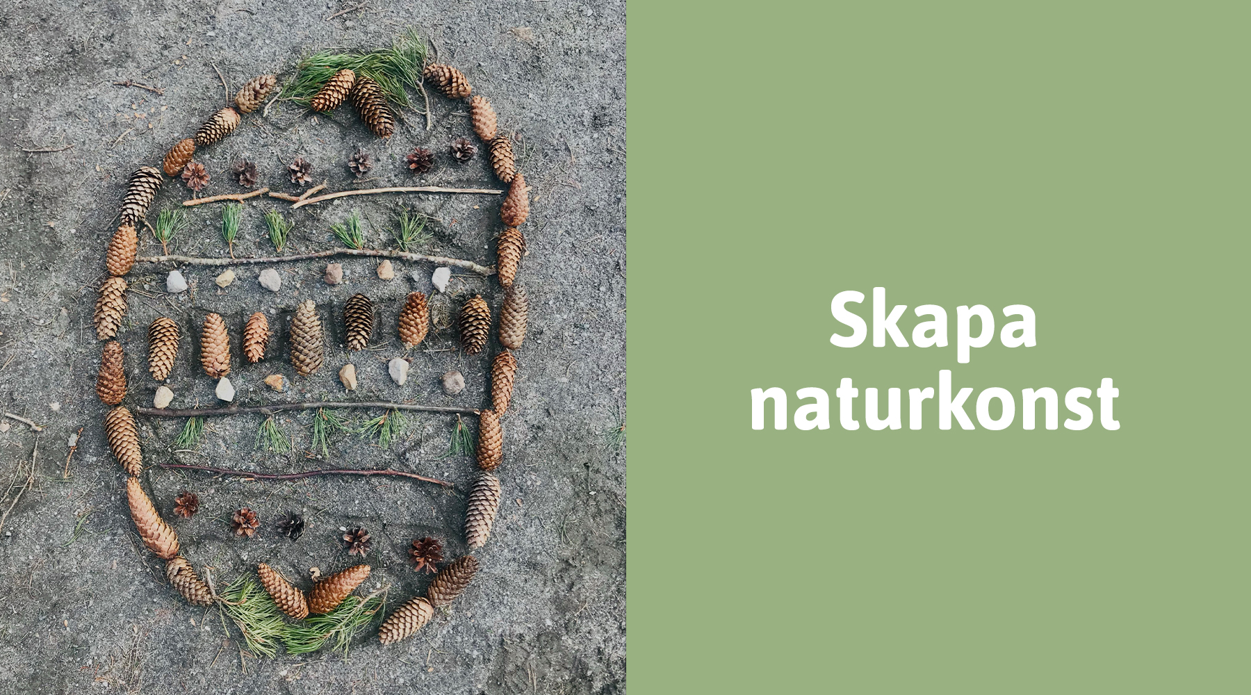 Naturkonst skapat av kottar och kvistar