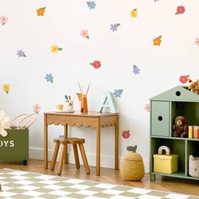 Väggdekor med vildblommor